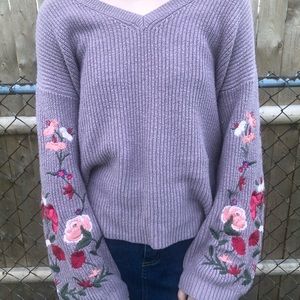 floral embroidered sweater/make offer